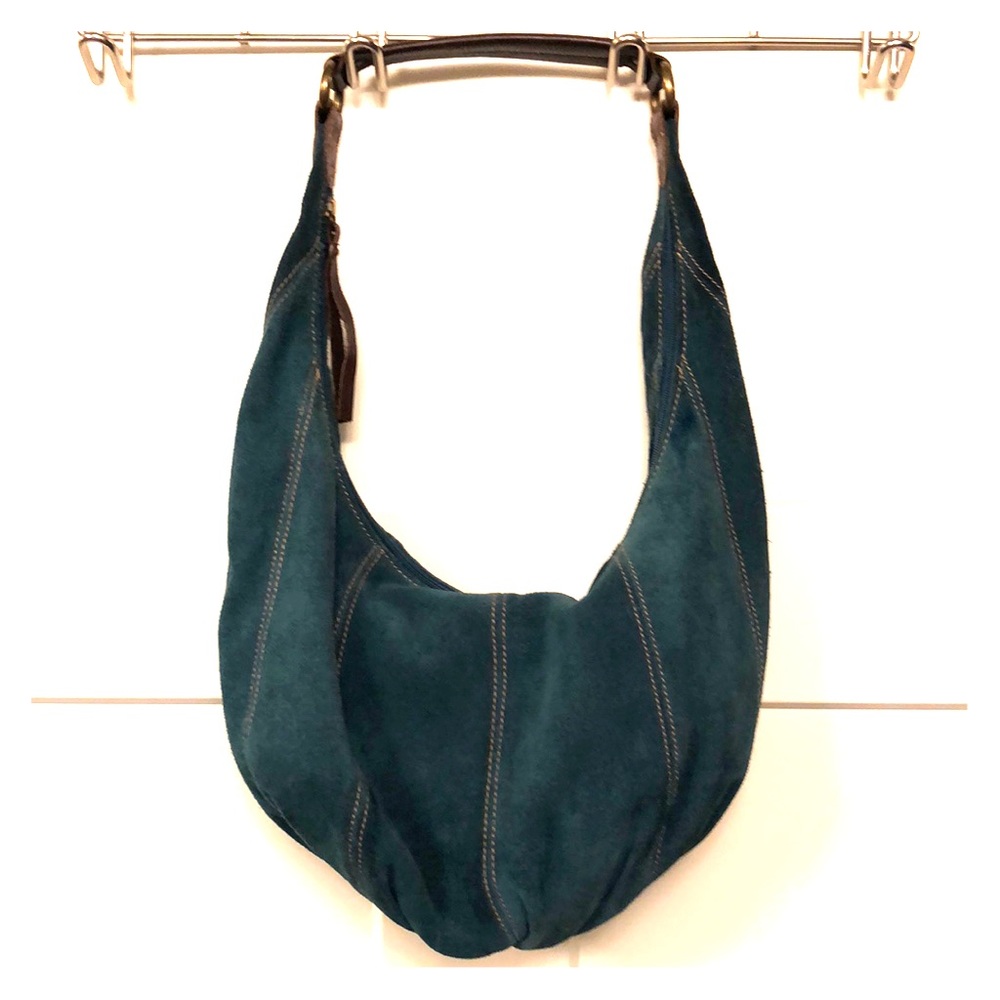 Fossil Brand Teal suede hobo bag